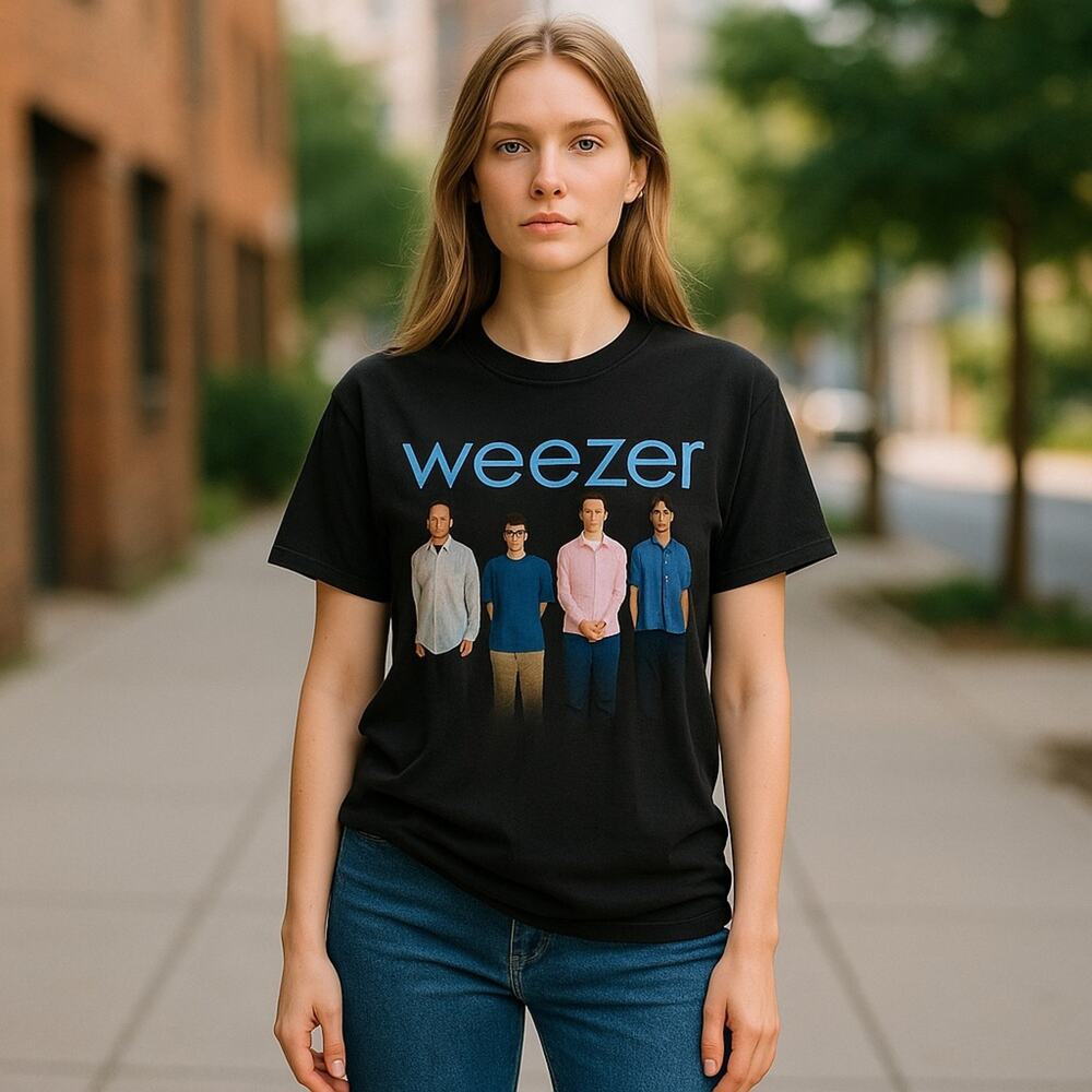 Black Graphic T-Shirt‎ Weezer Mens Womens Unisex